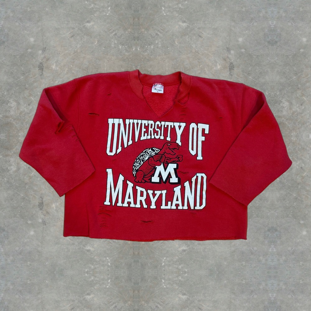 Distressed University of Maryland College Crewneck